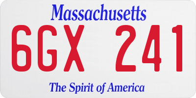 MA license plate 6GX241