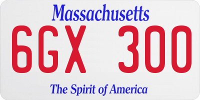 MA license plate 6GX300