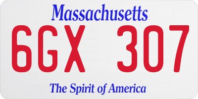 MA license plate 6GX307