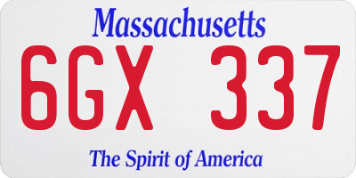 MA license plate 6GX337