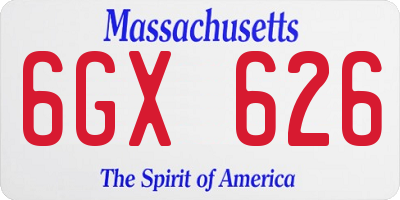 MA license plate 6GX626
