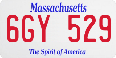 MA license plate 6GY529