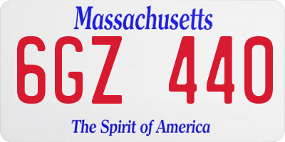 MA license plate 6GZ440