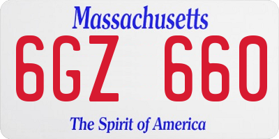 MA license plate 6GZ660