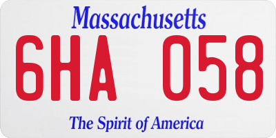 MA license plate 6HA058