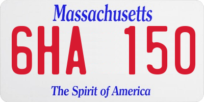 MA license plate 6HA150