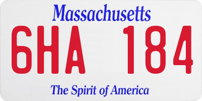 MA license plate 6HA184