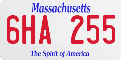 MA license plate 6HA255