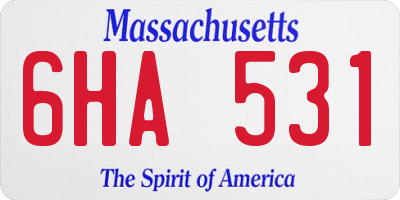 MA license plate 6HA531