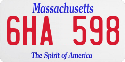 MA license plate 6HA598