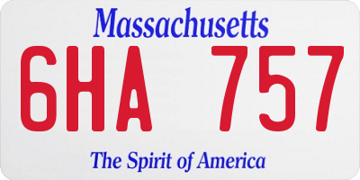 MA license plate 6HA757
