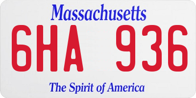 MA license plate 6HA936