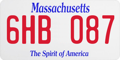 MA license plate 6HB087