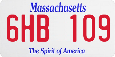 MA license plate 6HB109