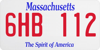 MA license plate 6HB112