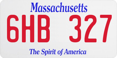 MA license plate 6HB327