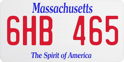 MA license plate 6HB465