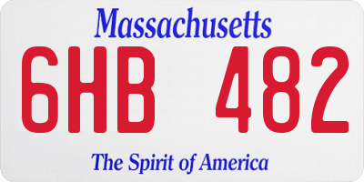MA license plate 6HB482