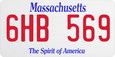 MA license plate 6HB569