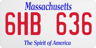 MA license plate 6HB636