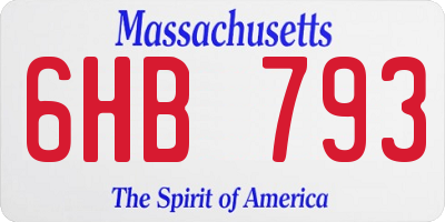 MA license plate 6HB793
