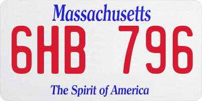 MA license plate 6HB796