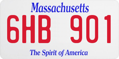 MA license plate 6HB901