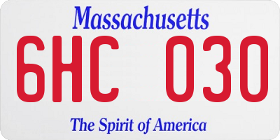 MA license plate 6HC030