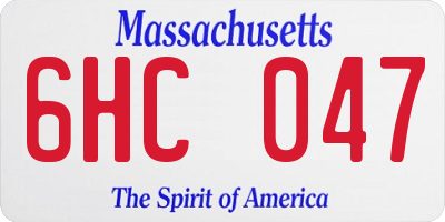 MA license plate 6HC047