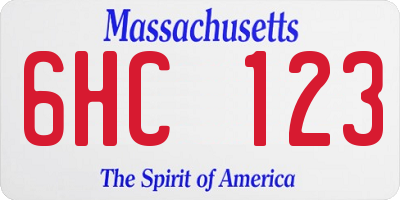MA license plate 6HC123