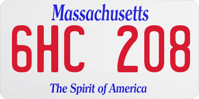 MA license plate 6HC208