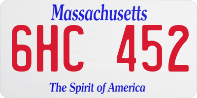 MA license plate 6HC452