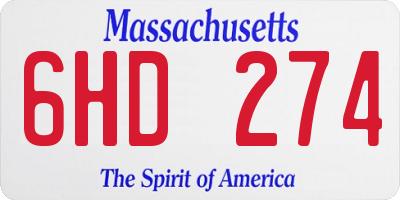 MA license plate 6HD274