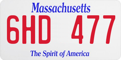 MA license plate 6HD477