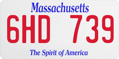 MA license plate 6HD739