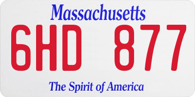 MA license plate 6HD877