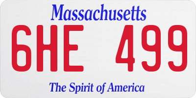 MA license plate 6HE499
