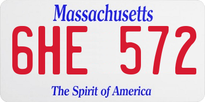 MA license plate 6HE572