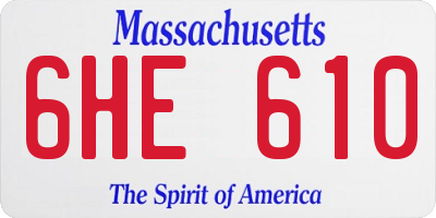 MA license plate 6HE610