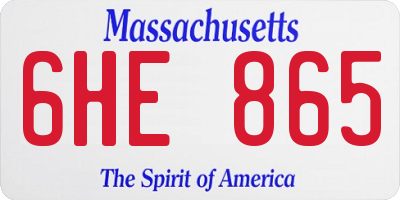 MA license plate 6HE865