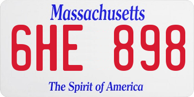 MA license plate 6HE898