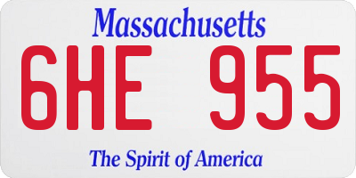 MA license plate 6HE955