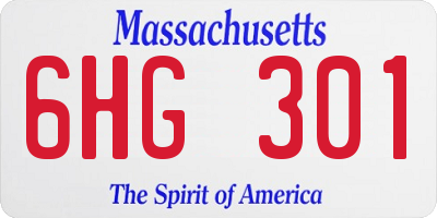 MA license plate 6HG301