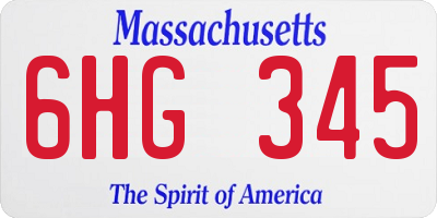 MA license plate 6HG345
