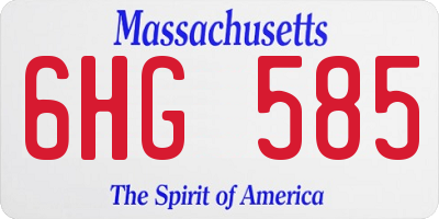 MA license plate 6HG585