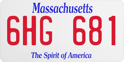 MA license plate 6HG681