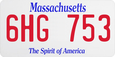 MA license plate 6HG753