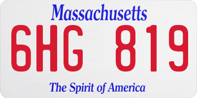 MA license plate 6HG819