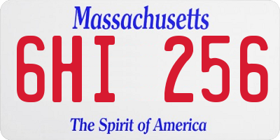 MA license plate 6HI256