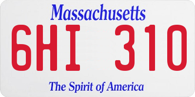 MA license plate 6HI310